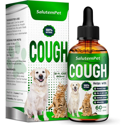 SalutemPet Kennel Cough Medicine And Respiratory Supplement For Dogs And Cats With Mullein Leaf And Angelica Root Two Fluid Ounces