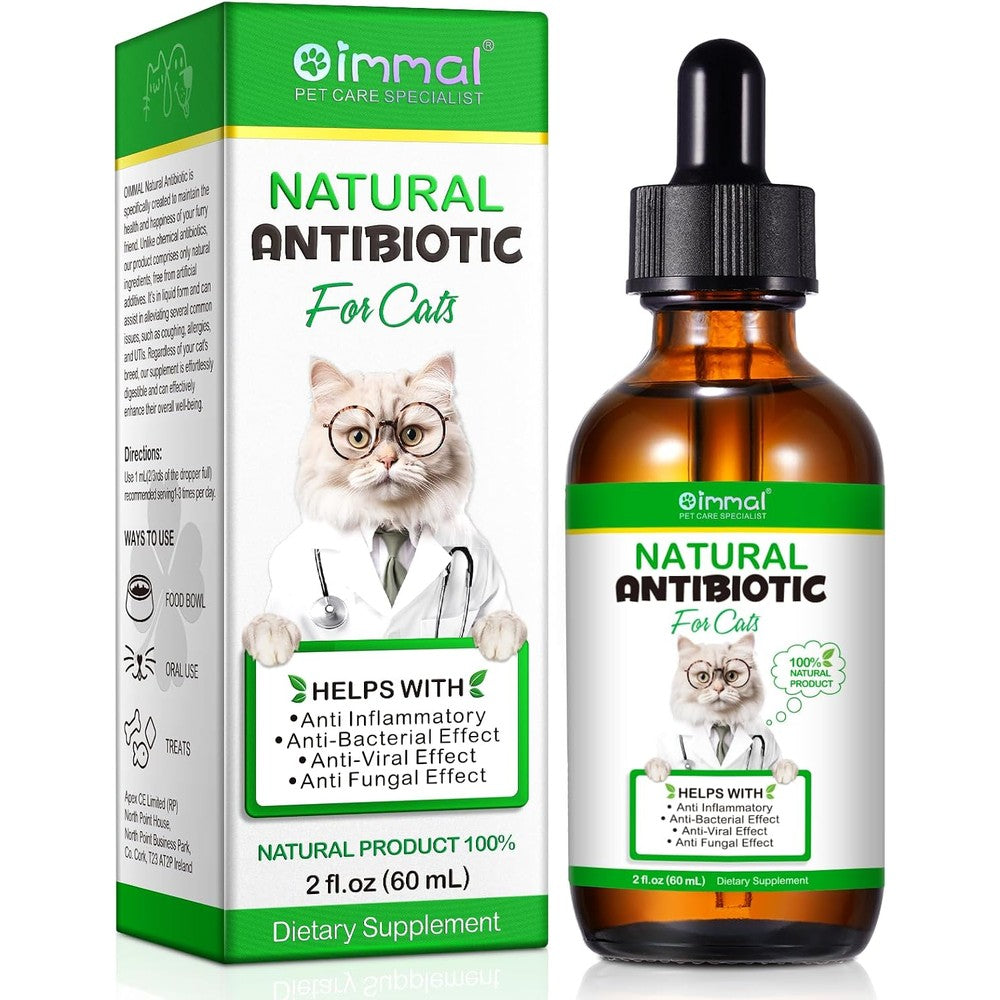 Alivo Natural Antibiotics for Cats front packaging showing liquid dropper bottle.