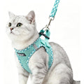 PUPTECK Cat Harness and Leash Set for Small and Medium Cats Escape Proof Step in Soft Mesh Reflective Walking Vest Green Small