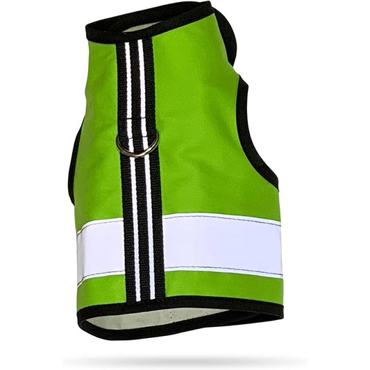 Kitty Holster Reflective Cat Harness High Visibility Breathable Cotton Vest For Day And Night Walking Travel Safety Loud Lime Small To Medium