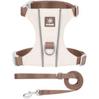 Rishav Pet Care Cat Harness And Leash Set Escape Proof Adjustable Vest Premium Taffeta Fabric Soft Lightweight Reflective Strips Beige Extra Small