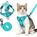 Jiiberl Cat Harness and Leash for Walking Escape Proof Soft Adjustable Vest Harnesses for Cats Emerald Medium Size For Cats Weight 6.6 to 9.9 Pounds