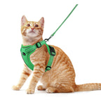 Rttochfy Escape Proof Cat Harness And Leash Set Breathable Mesh Walking Vest For Kittens And Cats Green Medium