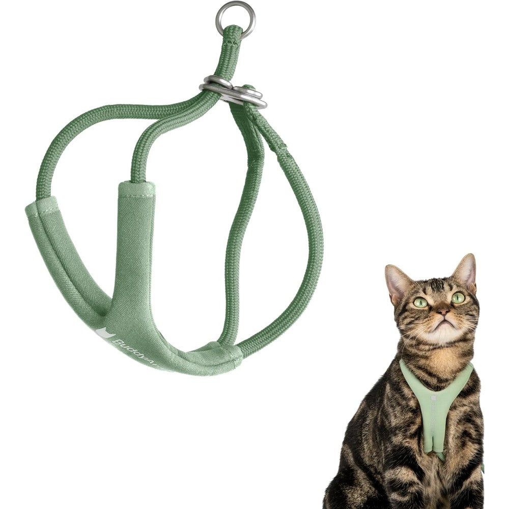 BuddyArmor Escape Proof Y Shape Cat Harness Anti Choke Adjustable Padded Vest Harness For Small And Medium Cats Olive Medium
