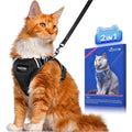 Halypet Max Safety Third Generation Cat Harness And Leash Set Escape Proof Breathable Soft Adjustable Vest For Kittens And Cats Black Medium