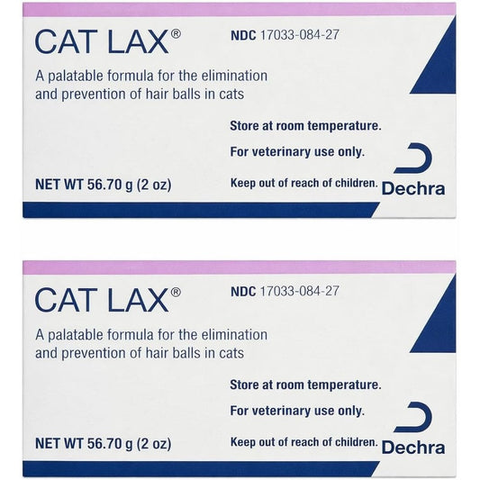 Cat Lax Elimination and Prevention of Hair Balls two pack front view authentic veterinary gel for cat digestive care