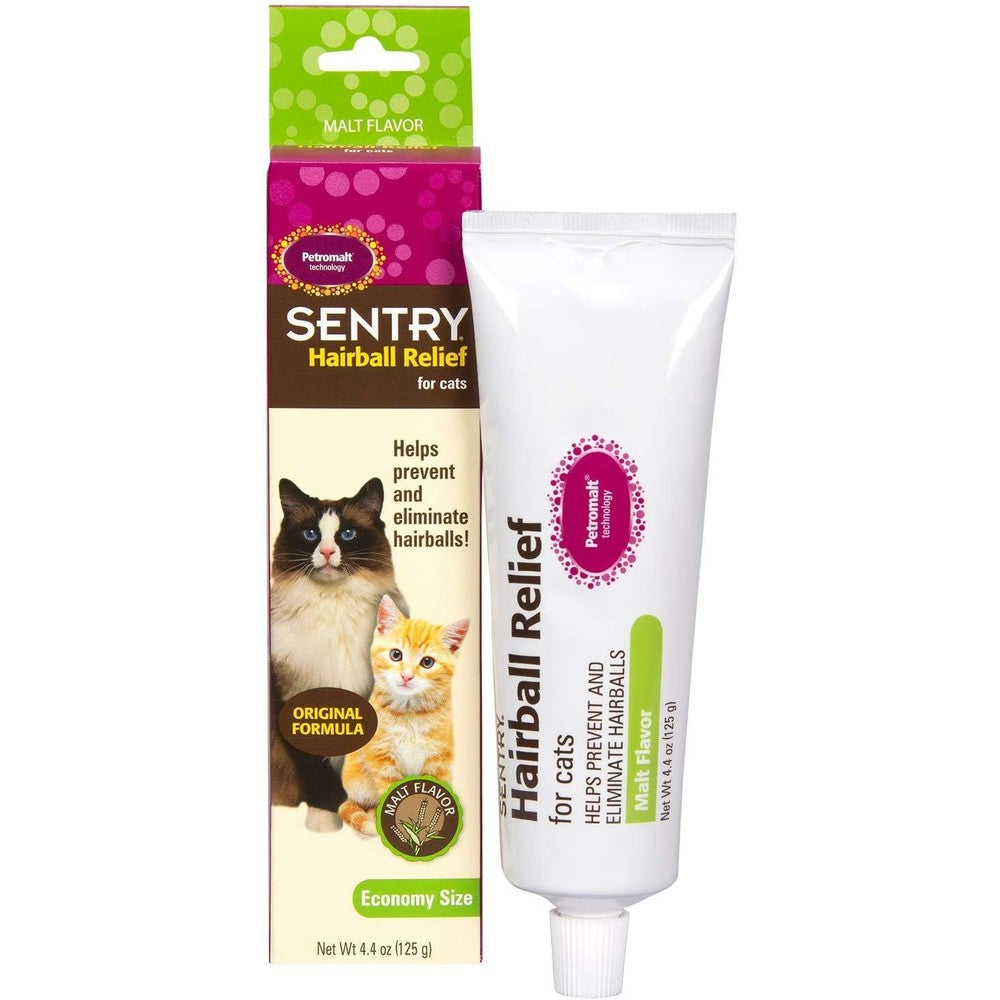 Sentry Petromalt Hairball Relief liquid tubes front view commercial pet care product
