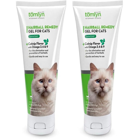 Tomlyn Laxatone Catnip Flavored Hairball Remedy Gel front view premium cat supplement