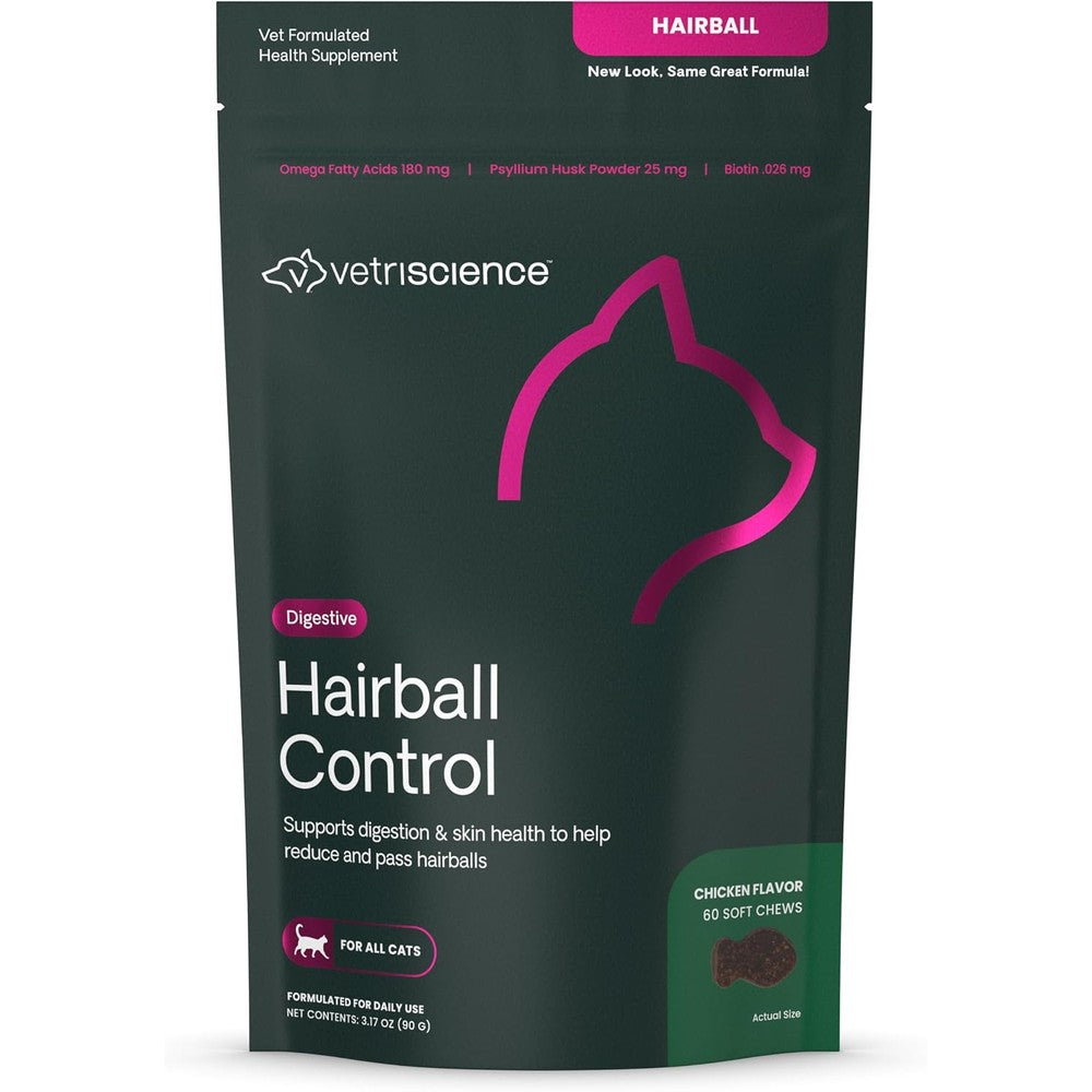 VetriScience Hairball Control Cat Supplement front view packaging