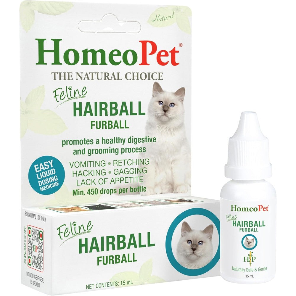 HomeoPet Feline Hairball Furball liquid supplement front view bottle