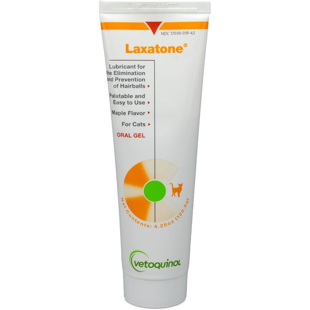Vetoquinol Laxatone oral hairball lubricant gel tube front view