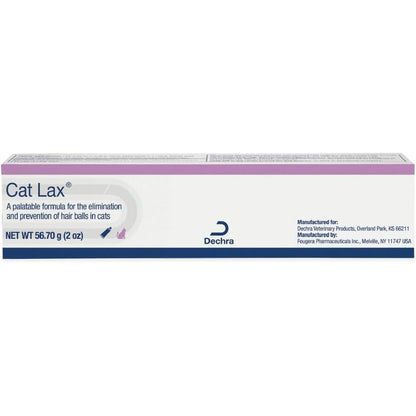 Dechra CatLax hairball elimination gel packaging front view for pet digestive health.