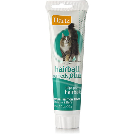 Hartz Hairball Remedy Plus Salmon Flavored Laxative Paste For Cats And Kittens To Eliminate And Prevent Hairballs 2.5 Ounce Tube