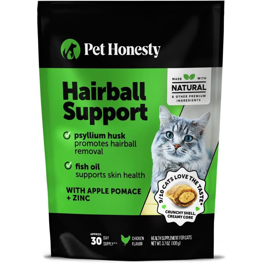 Pet Honesty Cat Hairball Remedy Treats front packaging view