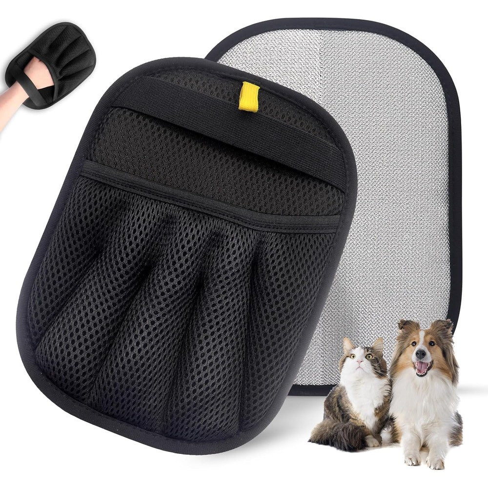 CUBIZ Upgraded Pet Hair Removal Gloves front view electrostatic fur remover