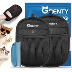 GRENTY 2 PCS pet hair removal glove front view on product packaging