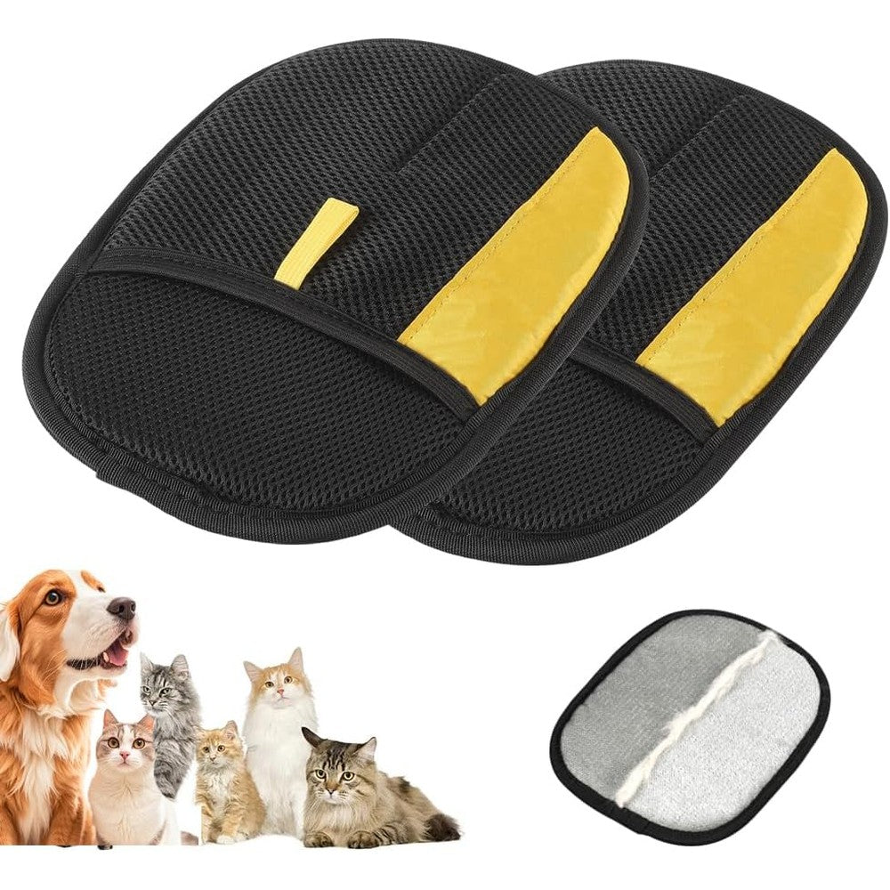 AprYew pet hair removal glove front view for cat and dog grooming