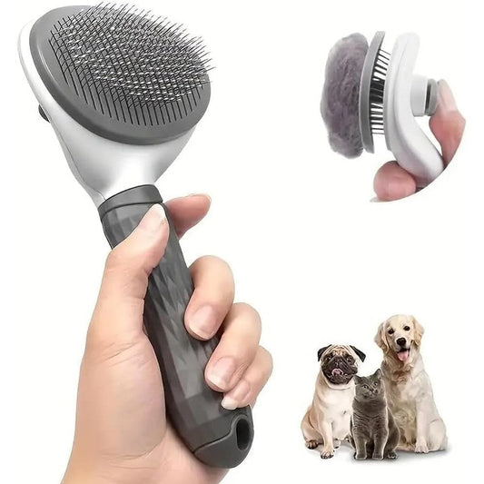 Generic one click slicker brush for pet grooming and fur removal