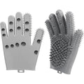 WAGINGROO pet grooming glove grey large front view pet hair removal tool