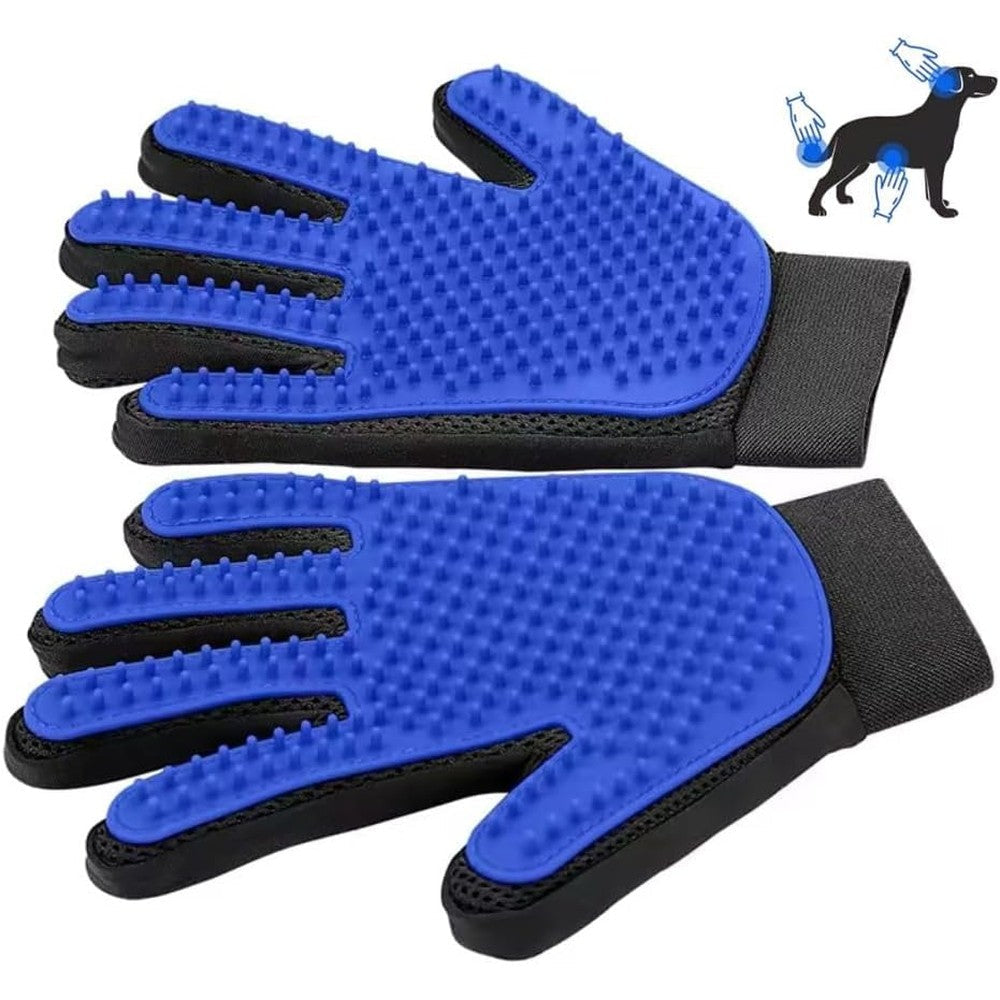 AALPET pet grooming glove blue front view