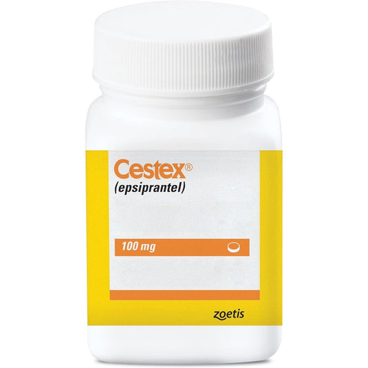 Cestex epsiprantel 100 milligram tapeworm dewormer tablet front view