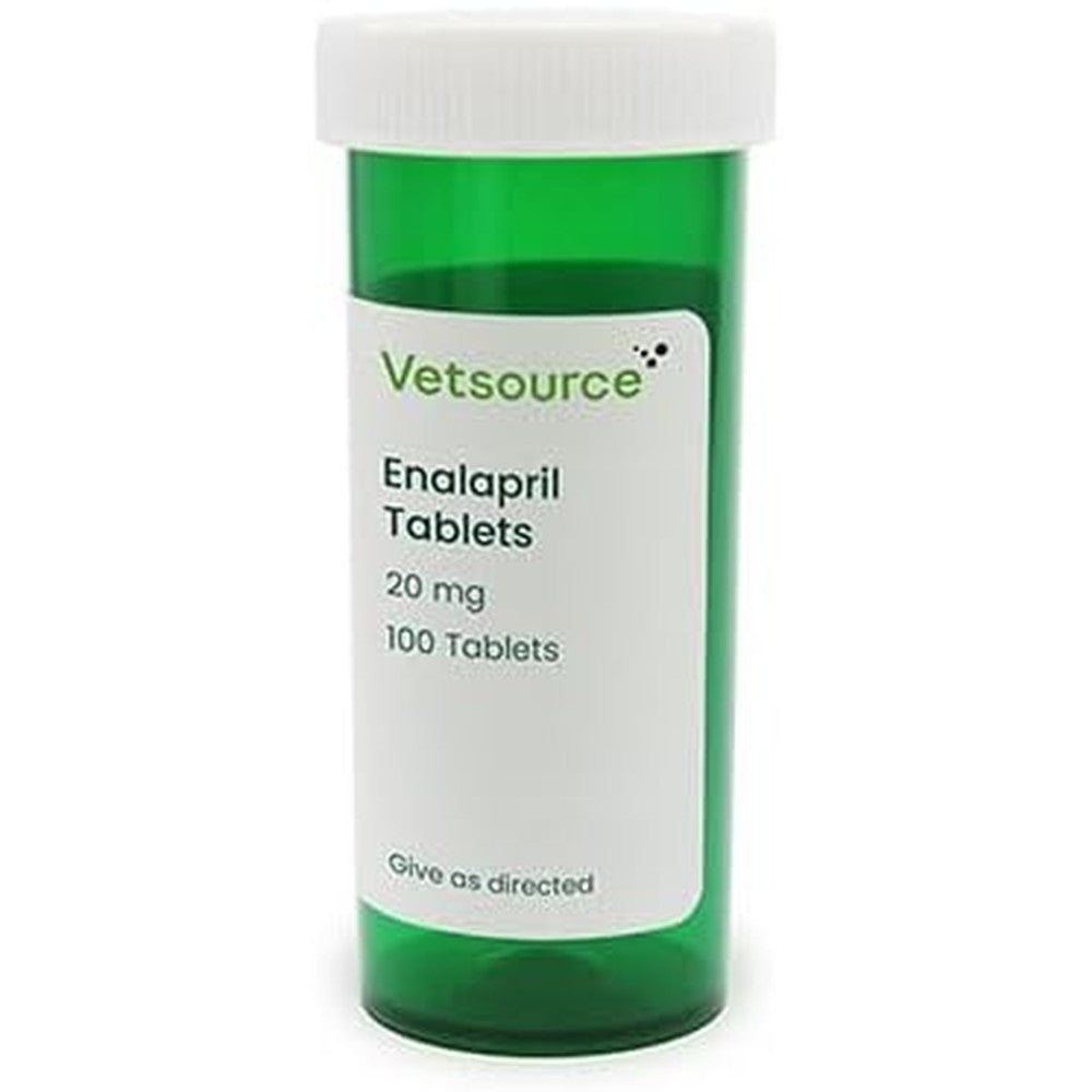 Vetsource Enalapril 20mg tablets front bottle view