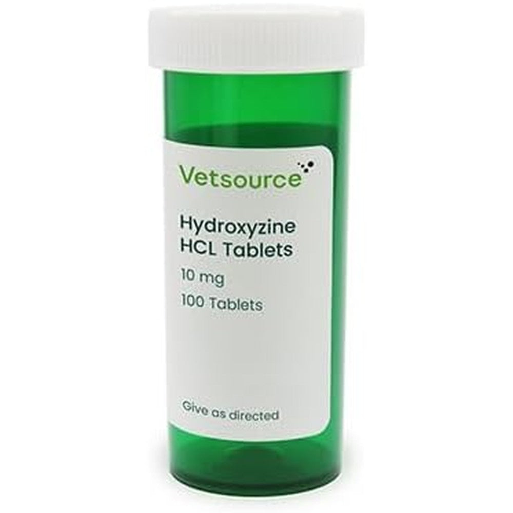 Generic Hydroxyzine HCl 10mg Tablets front view for pet allergy relief