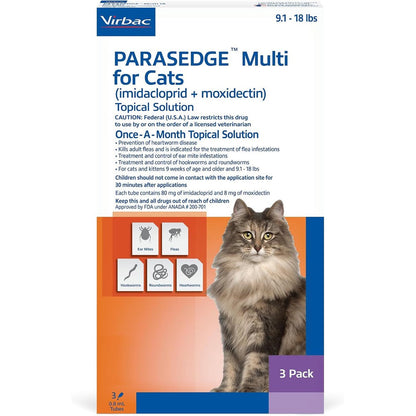 Virbac Parasedge Multi 18 for Cats 3 Pack front view