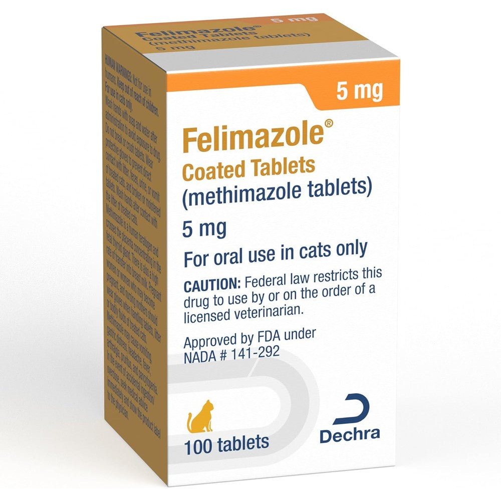 Dechra Felimazole 5mg coated tablets front view