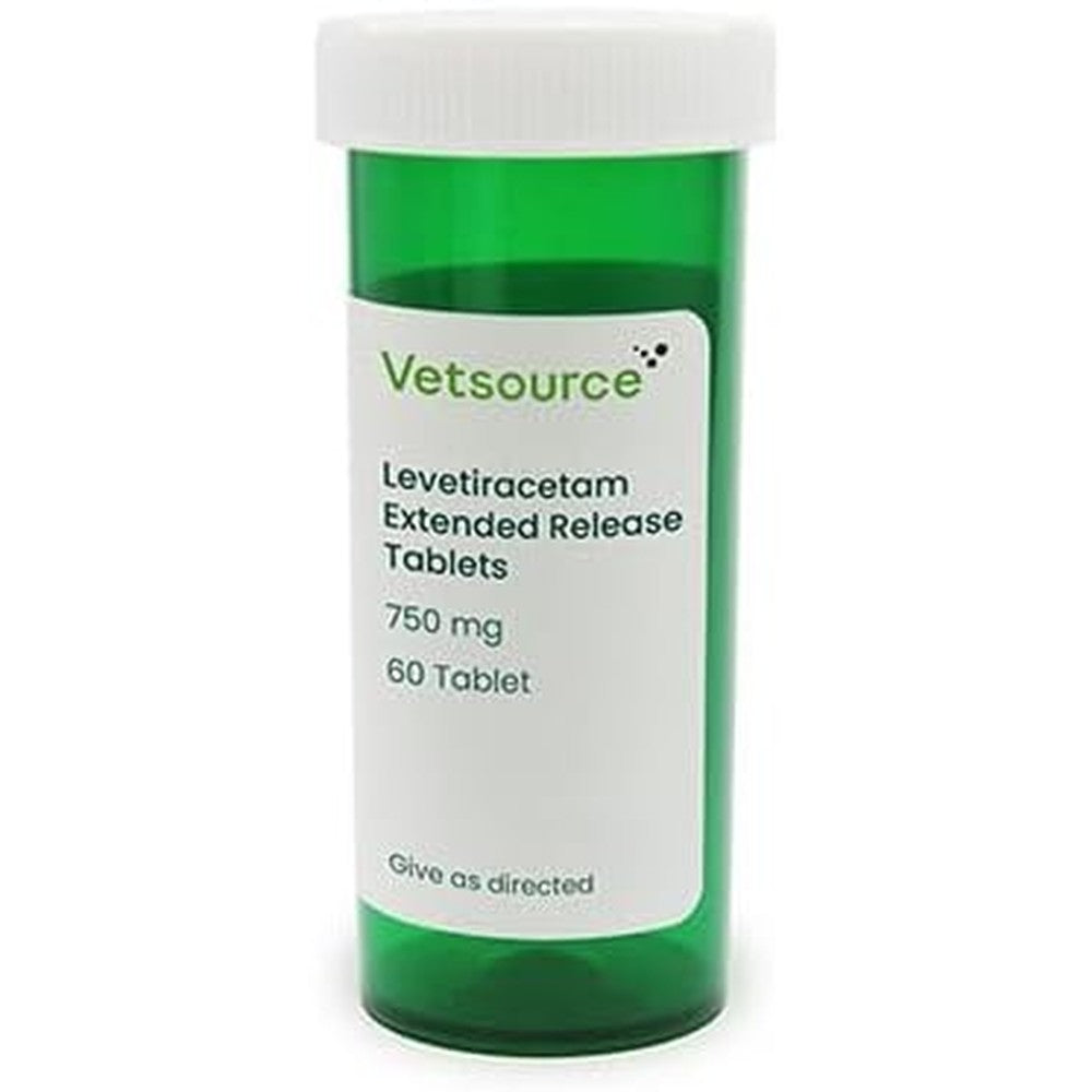 Generic Levetiracetam ER 750mg Tablets front view bottle.
