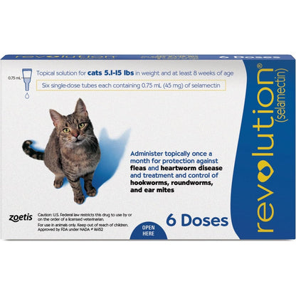 Revolution Selamectin topical solution for cats blue box front view