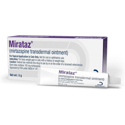 Mirataz mirtazapine transdermal ointment 5 gram tube front view