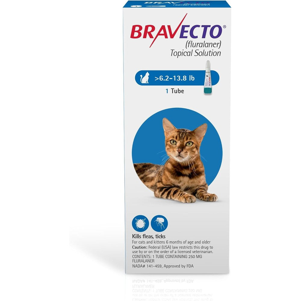 Bravecto Topical Solution for Cats Blue Box front view