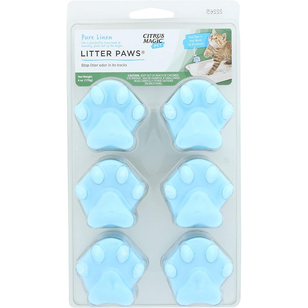 Citrus Magic Pet Odor Eliminator Litter Paws Fresh Linen front view packaging