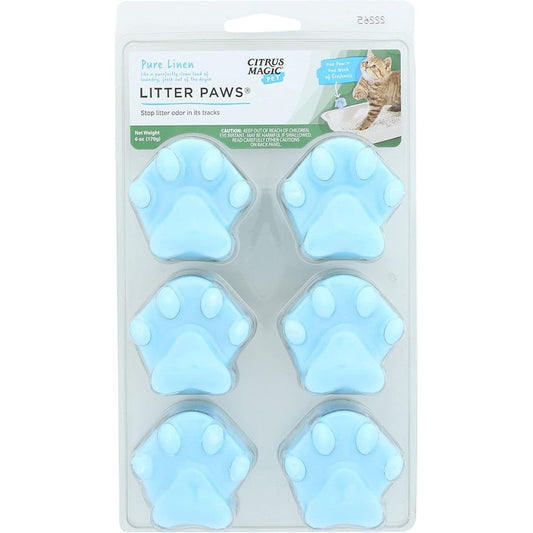 Citrus Magic Pet Odor Eliminator Litter Paws front view authentic pet safe litter freshener pods