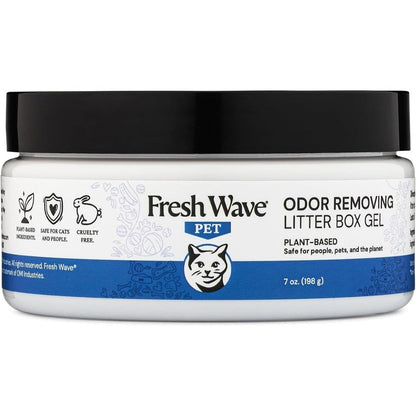 Fresh Wave Odor Removing Litter Box Gel front view of the seven ounce jar.