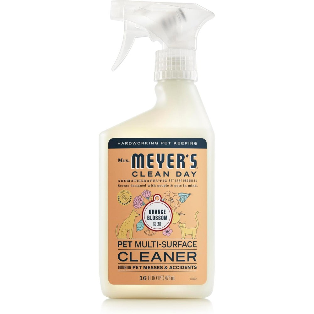 Mrs. Meyer's Pet Multi-Surface Cleaner Orange Blossom front view for pet safe cleaning