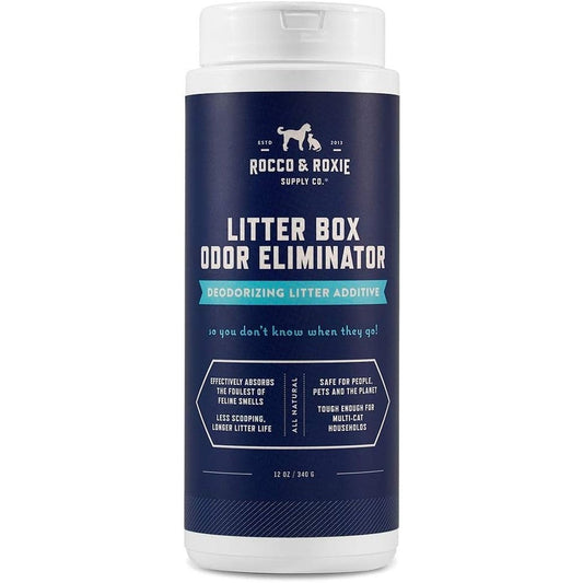 Rocco And Roxie Supply Co Cat Litter Box Odor Eliminator Natural Plant Based Moisture Wicking Fresh Scent Deodorizing Granules 12 Ounce