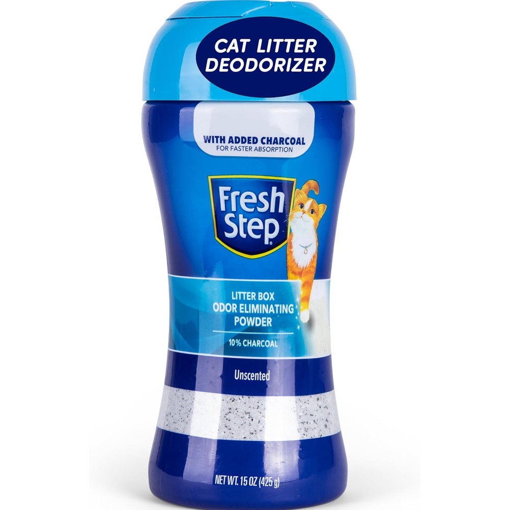 Fresh Step Litter Box Charcoal Odor Eliminating Powder front view bottle