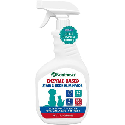 Neathova pet stain and strong odor eliminator front view enzyme cleaner spray bottle.