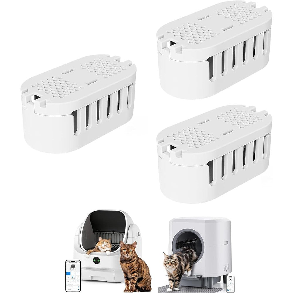 Ellenpent cat litter box deodorizers three pack front view authentic automatic litter box replacements.