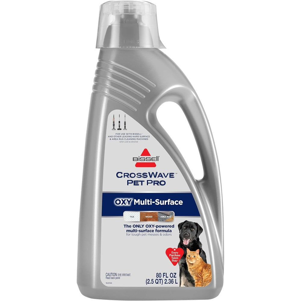 Bissell CrossWave Pet Pro Oxy Multi Surface Formula front view showing eighty fluid ounce bottle