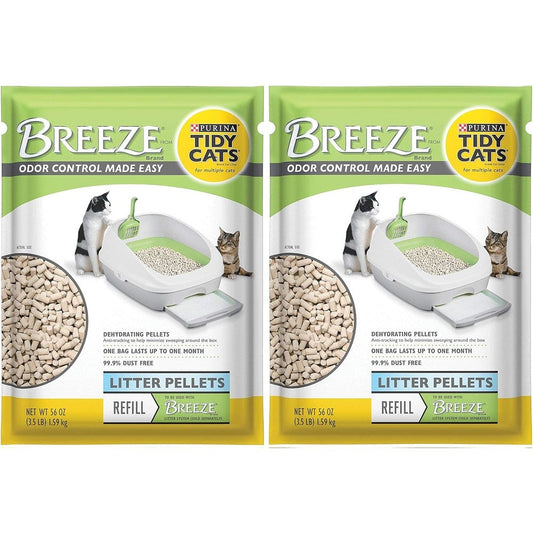 Purina Tidy Cats Breeze Unscented Cat Litter Pellets Refill, 3.5 Pounds, 2 Pack, USA Imported