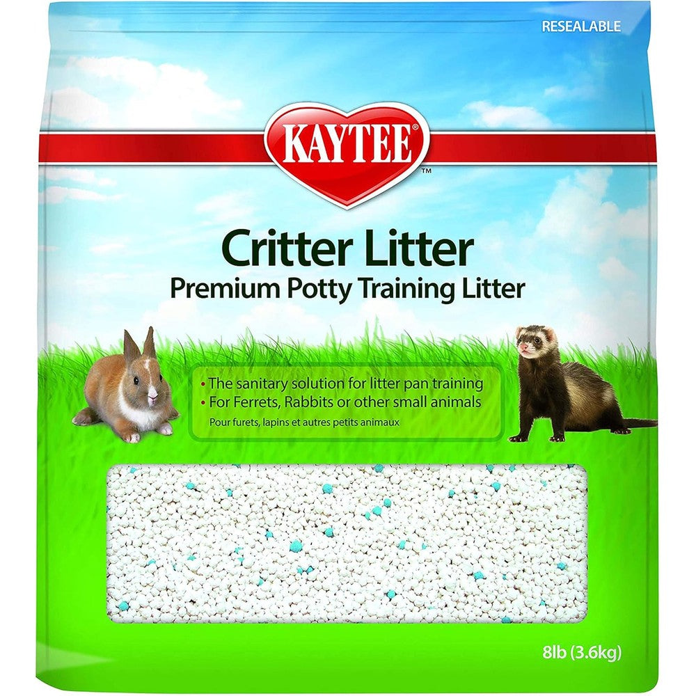 Kaytee premium potty training critter litter 8 pound bag front view