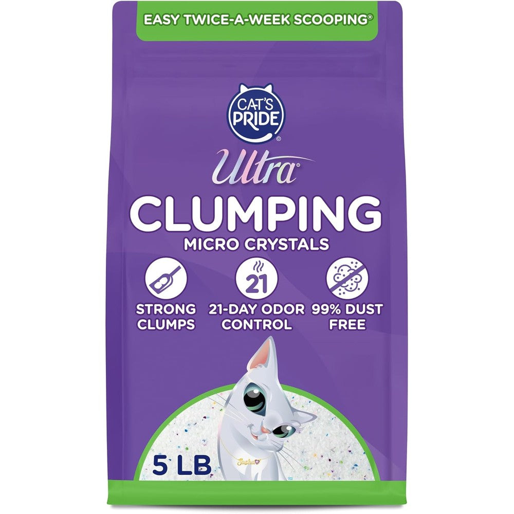 Ultra Clumping Micro Crystals Cat Litter front view bag packaging