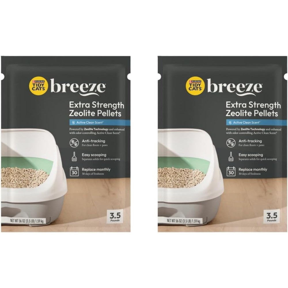 Purina Tidy Cats Breeze Extra Strength Zeolite Pellets front view of packaging