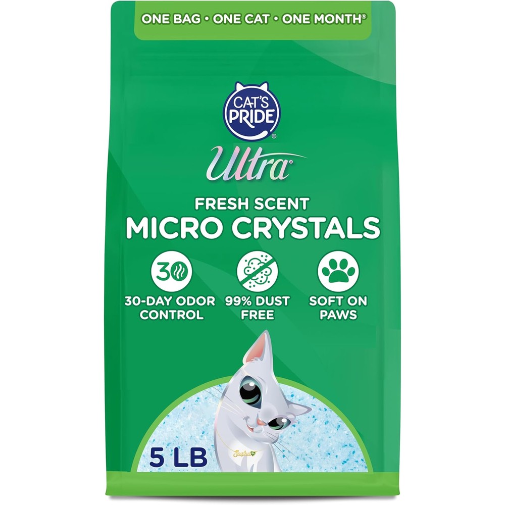 Ultra Fresh Scented Micro Crystals Premium Cat Litter 99.9 Percent Dust Free Soft On Paws 5 Pounds