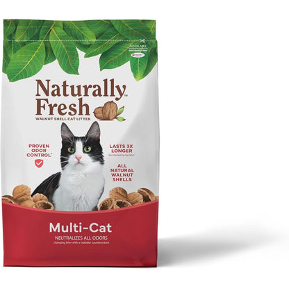 Naturally Fresh Multi-Cat Unscented Clumping Cat Litter Made From Natural Walnut Shells Sustainable Formula 30 Pounds