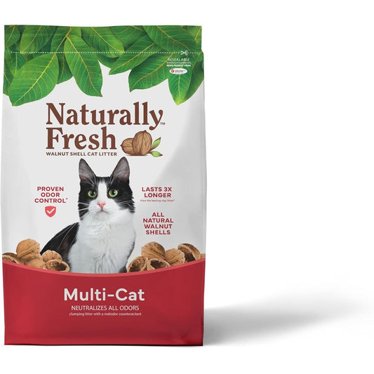 Naturally Fresh Multi-Cat Unscented Clumping Cat Litter Made From Natural Walnut Shells Sustainable Formula 30 Pounds