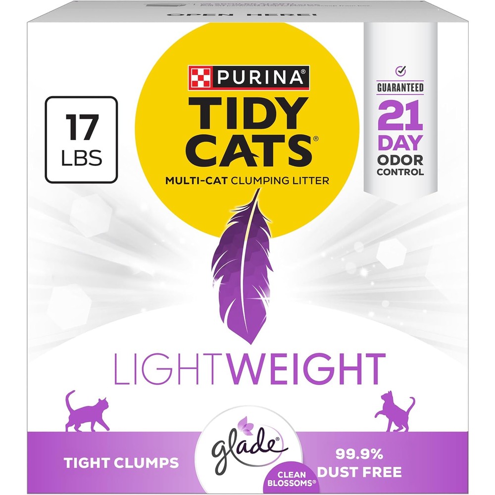 Purina Tidy Cats Lightweight Glade Clean Blossoms Multi-Cat Clumping Cat Litter 17 Pound Box